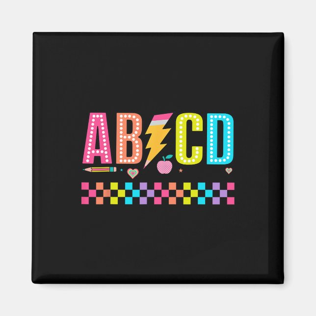 Aimant Abcd Tee de rentrée scolaire  (Devant)