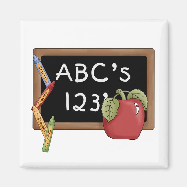 Aimant Abcs 123s Tshirts et cadeaux (Devant)