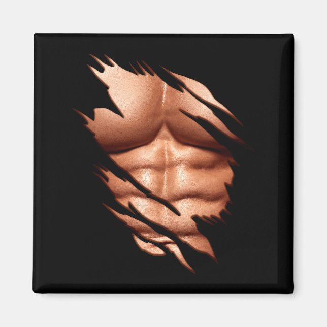 Aimant Abdominaux Déchirés Clic Drôle  (Devant)