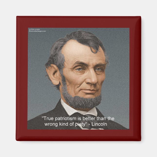 Aimant Abe Lincoln & Citation Patriotique (Devant)
