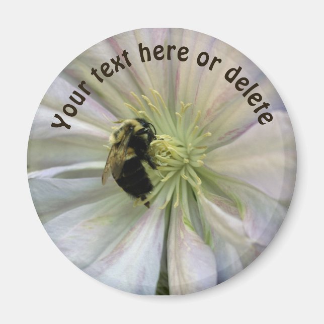 Aimant Abeille Bourdon Sur Fleur De Clématite Personnalis (Devant)