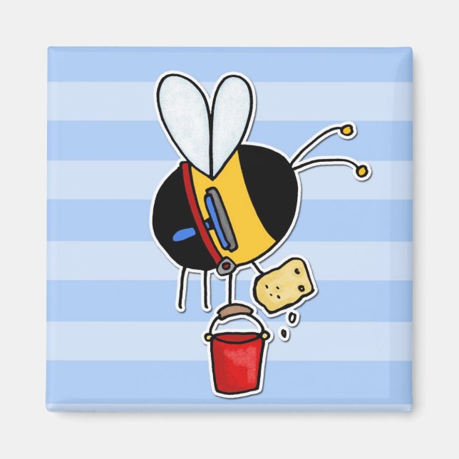 Aimant abeille du travailleur - nettoyeur de fenêtre (Devant)