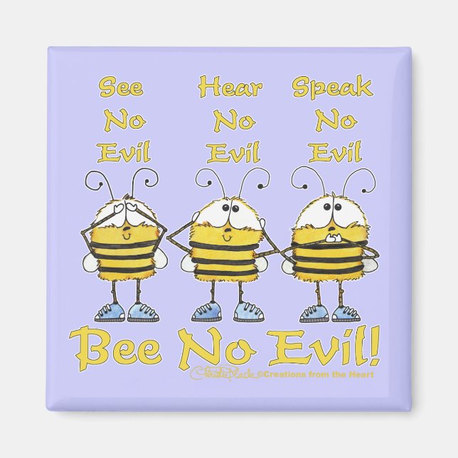 Aimant Abeilles "Bee No Evil" (Devant)