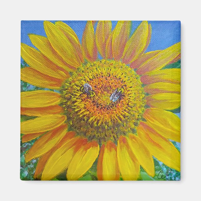 Aimant Abeilles de tournesol (Devant)