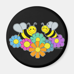 Aimant Abeilles et fleurs