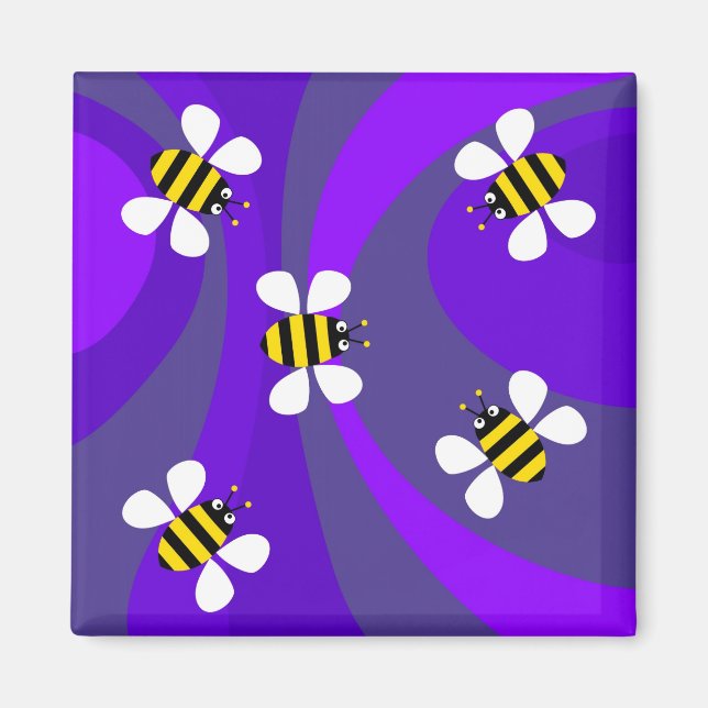 Aimant Abeilles funky (Devant)