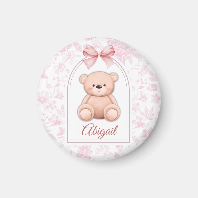 Aimant Abigail | Conception personnalisée d'ours en peluc (Devant)