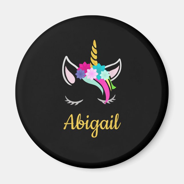 Aimant Abigail Dark Unicorn Nom T-shirt (Devant)