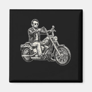 Aimant Abraham Abe Lincoln moto américain Biker Usa