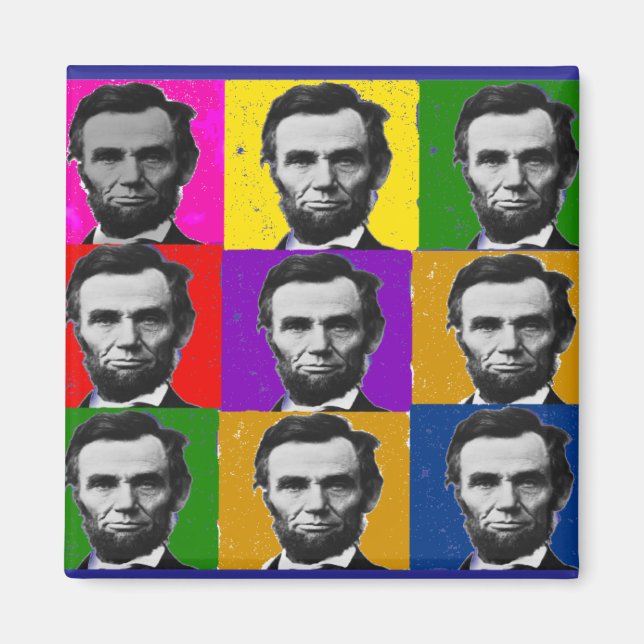Aimant Abraham Lincoln Cadeaux d'Art—Unique 9 Photos (Devant)