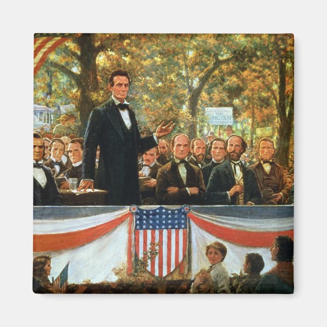 Aimant Abraham Lincoln et Stephen A. Douglas (Devant)