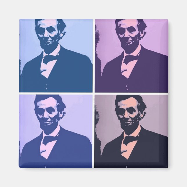 Aimant Abraham Lincoln Pop Art (Devant)
