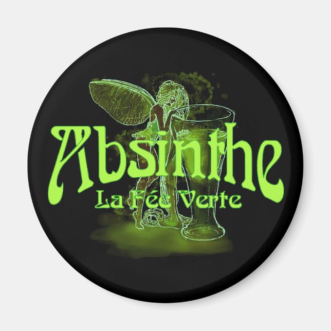 Aimant Absinthe La Fee Verte Fée Avec Verre (Devant)
