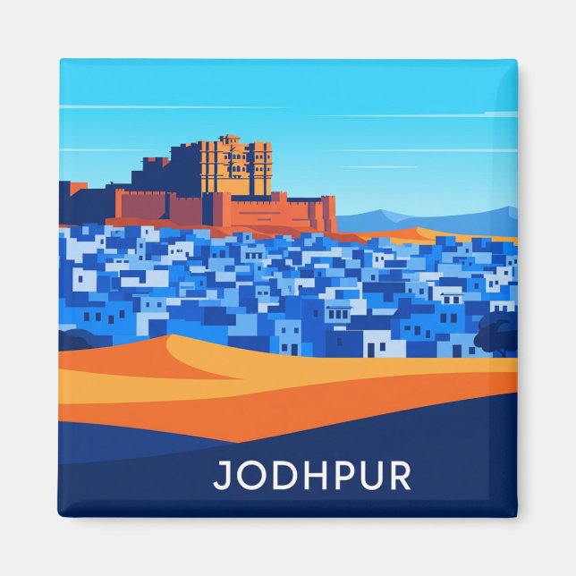 Aimant Abstract Jodhpur India Blue houses (Devant)