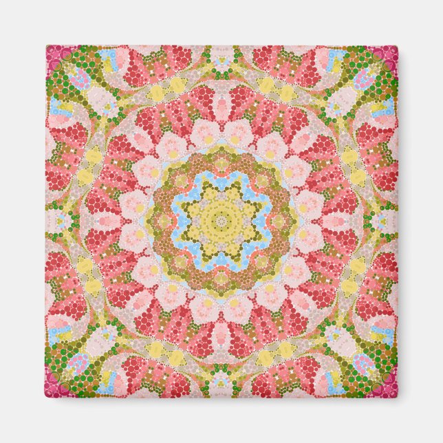 Aimant Abstract modern mosaic kaleidoscopic (Devant)