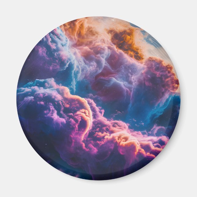 Aimant Abstract Space Nebula Art - Colorful Cosmic (Devant)