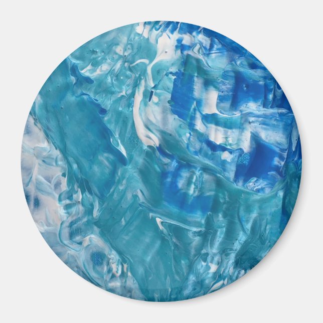Aimant Abstract Teal Blue White (Devant)