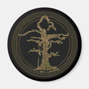 Aimant Abstrait Ancien Arbre sans fil Brown