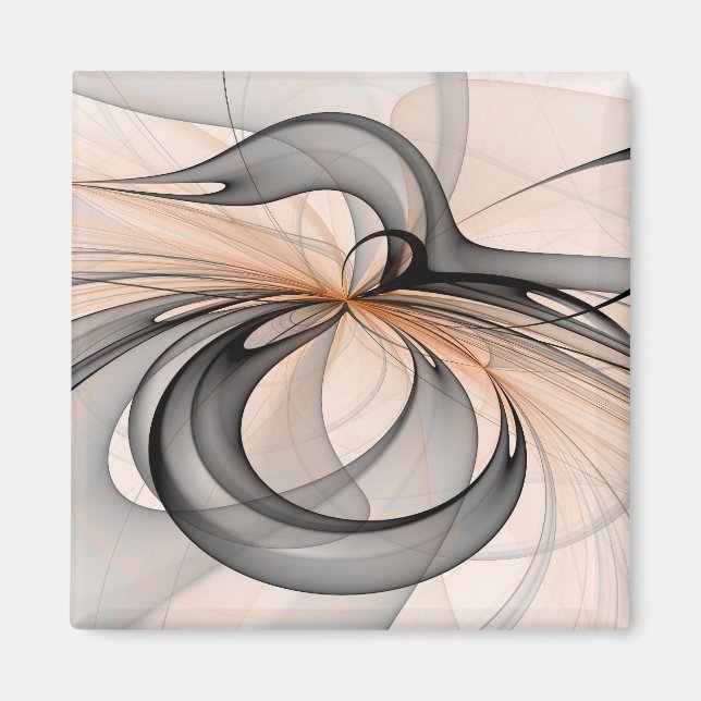 Aimant Abstrait Anthracite Grey Sienna Art moderne fracta (Devant)