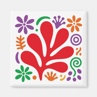 Aimant Abstrait Gras Fleur Matisse Coloré