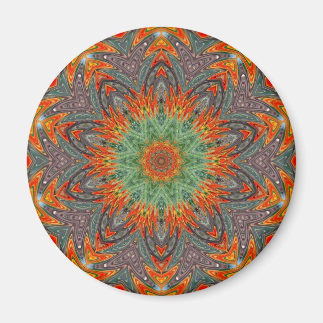 Aimant abstrait mandala coloré (Devant)
