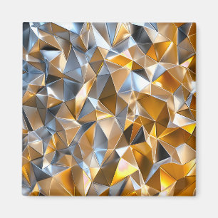 Aimant Abstrait Métallique Moderne Géométrique Or Argent
