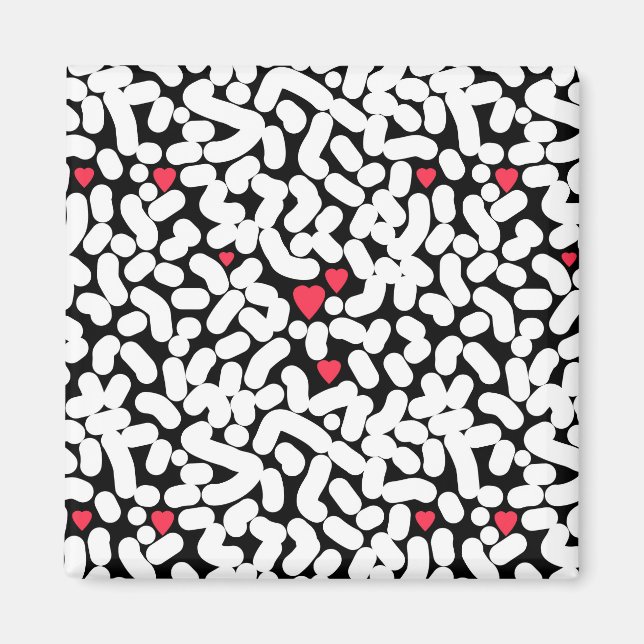 Aimant Abstrait noir blanc (Devant)