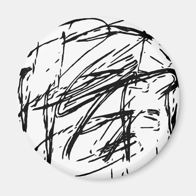 Aimant Abstrait noir et blanc (Devant)