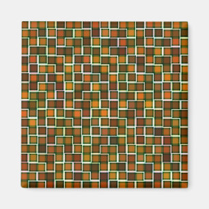 Aimant Abstrait Tone de la Terre Mosaic Carrés Motif