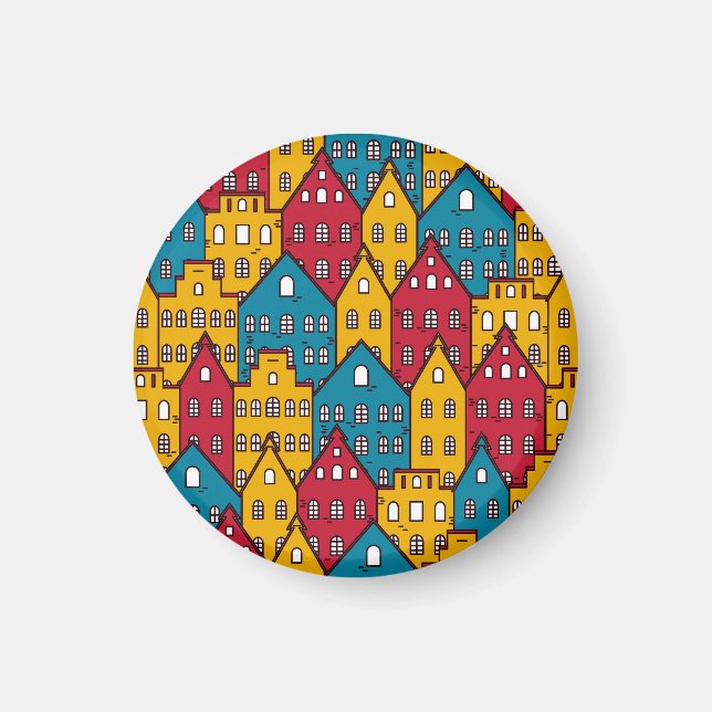 Aimant Abstrait urbain : motif urbain vintage (Devant)