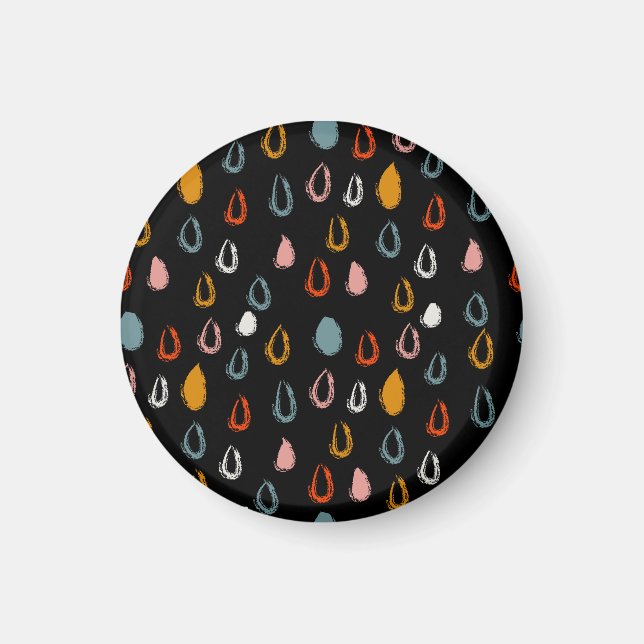 Aimant Abstraite goutte de pluie boho, doodle tribal. (Devant)