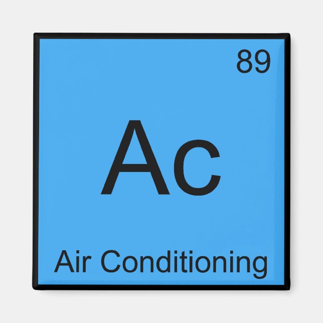 Aimant Ac - Air conditionné Chimie Élément Symbole Tee (Devant)