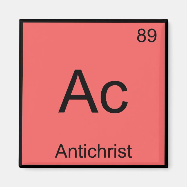 Aimant Ac - Antichrist Chimie Élément Symbole Diable Tee (Devant)