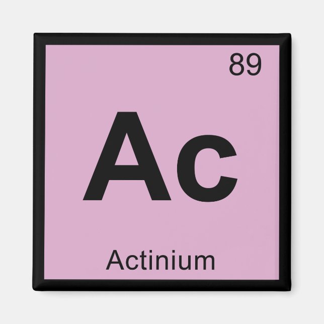 Aimant Ac - Chimie de l'Actinium Symbole du tableau pério (Devant)