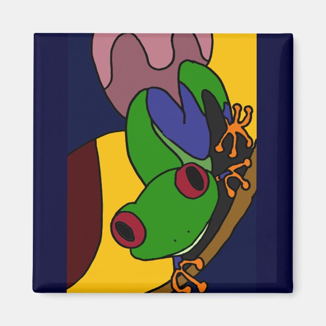 Aimant AC- Grenouille d'arbre d'art Abstrait (Devant)