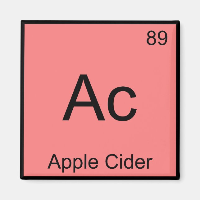 Aimant Ac - Symbole de l'élément de chimie du cidre d'App (Devant)