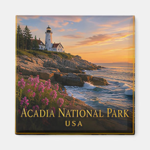 Aimant Acadia Maine Côte rocheuse & mont Cadillac 