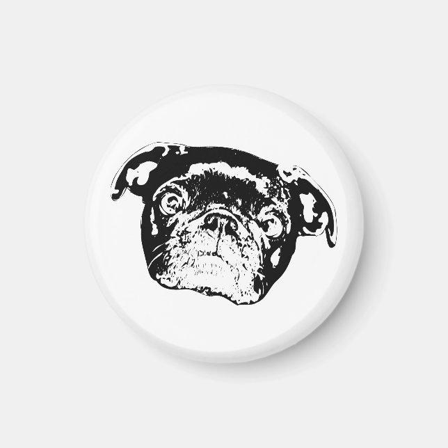 Aimant Accenteur de maison Pug câlin (Devant)