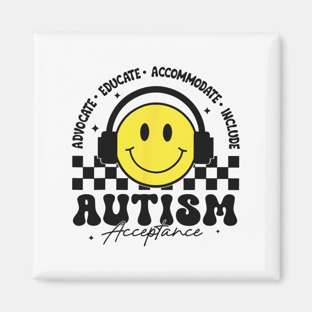 Aimant Acceptation des sensibilisations sur l'autisme Ens (Devant)