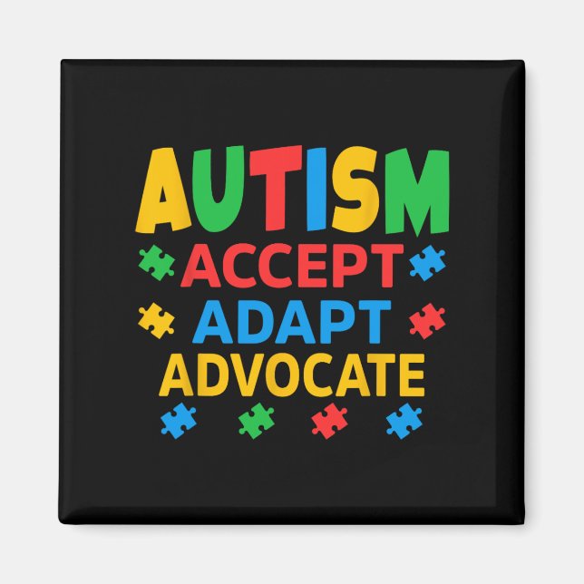 Aimant Accepter Adapt Advocate Sensibilisation sur l'auti (Devant)