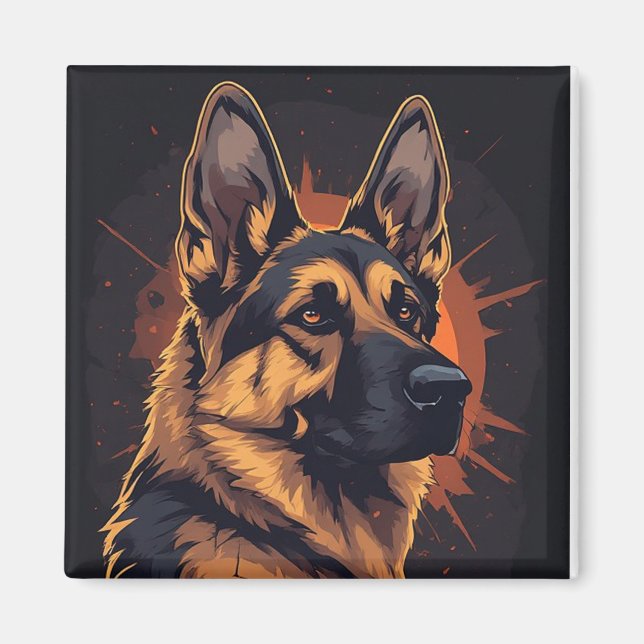Aimant 🐕 Accessoires pour Berger Allemand pour les Amour (Devant)