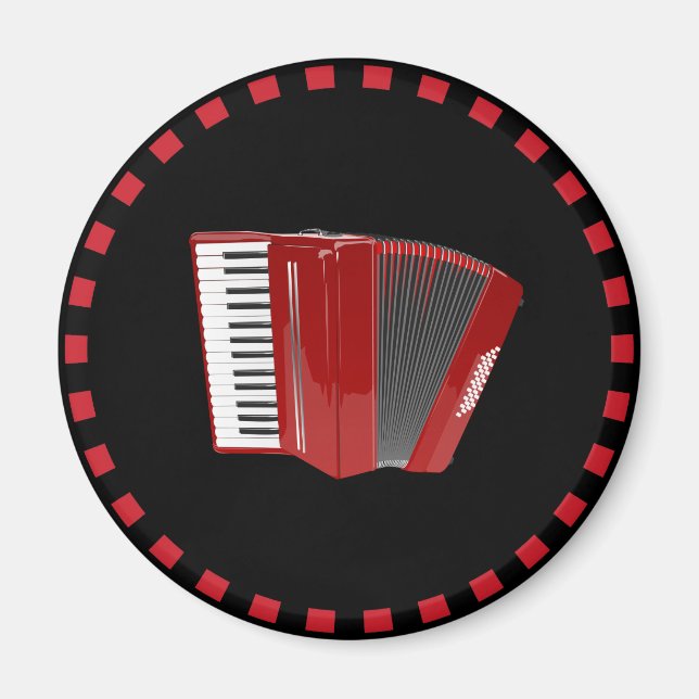 Aimant Accordion : L'accordéon rouge (Devant)