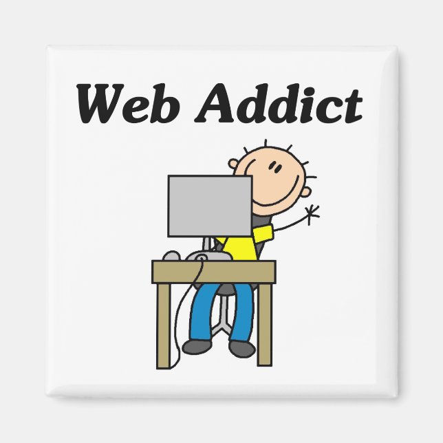Aimant Accro du Web (Devant)