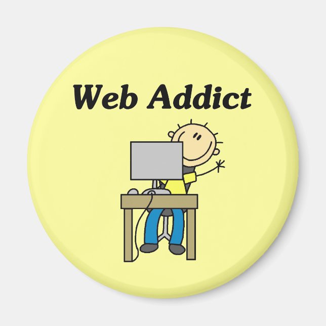 Aimant Accro du Web (Devant)