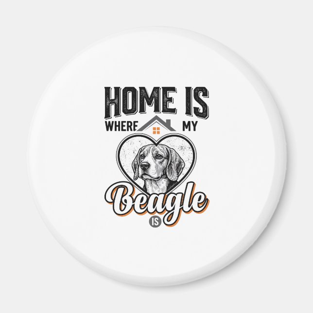 Aimant Accueil est où se trouve mon Beagle Design de chie (Devant)