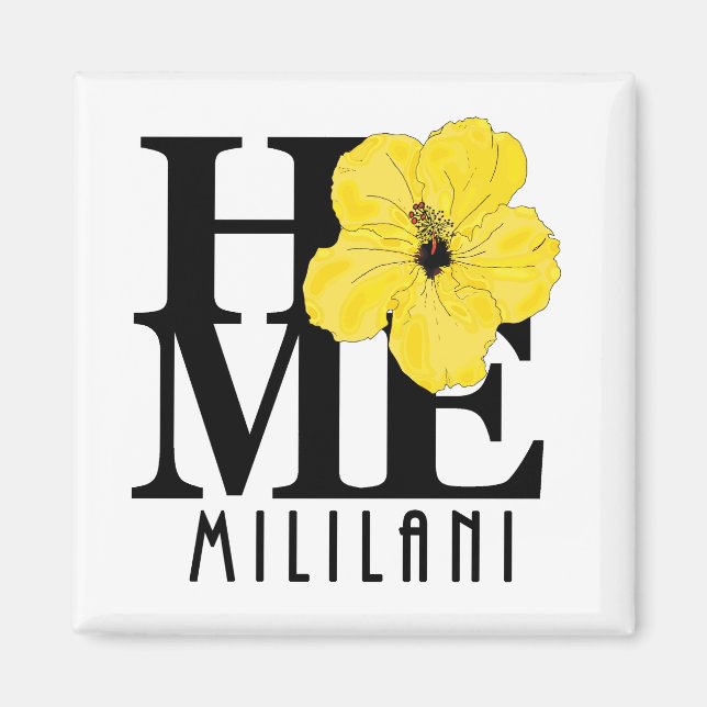Aimant ACCUEIL Hibiscus jaune Mililani (Devant)
