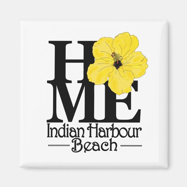 Aimant ACCUEIL IndianHarbour Beach Hibiscus jaune (Devant)
