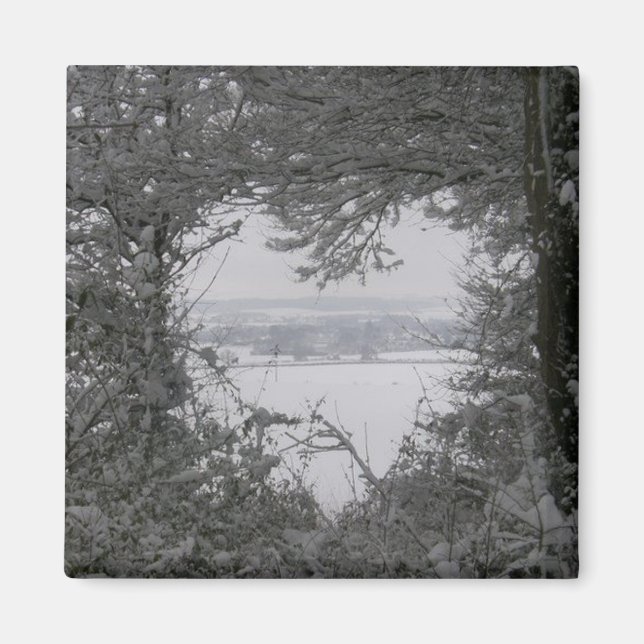 Aimant Accueil Pour Les Vacances Amour Coeur De Neige Pho (Devant)