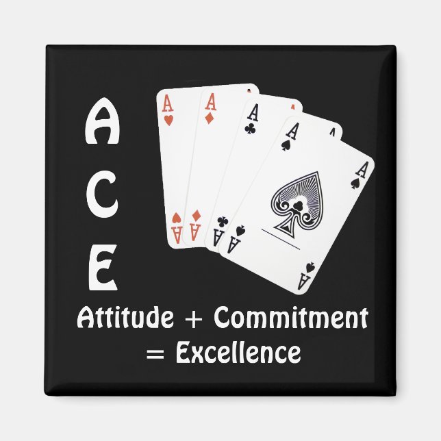 Aimant ACE Attitude + Engagement = Excellence (Devant)