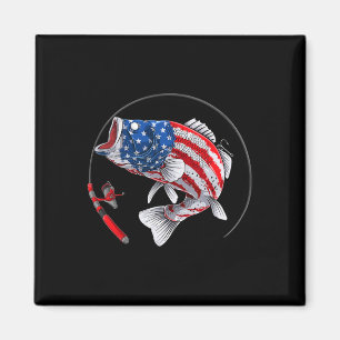 Aimant Achigan à grande bouche États-Unis Drapeau américa
